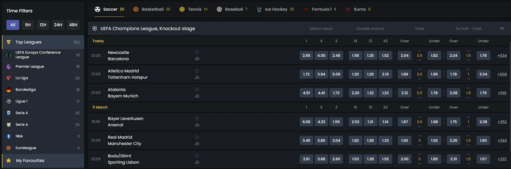 Donbet Casino sports betting and live markets